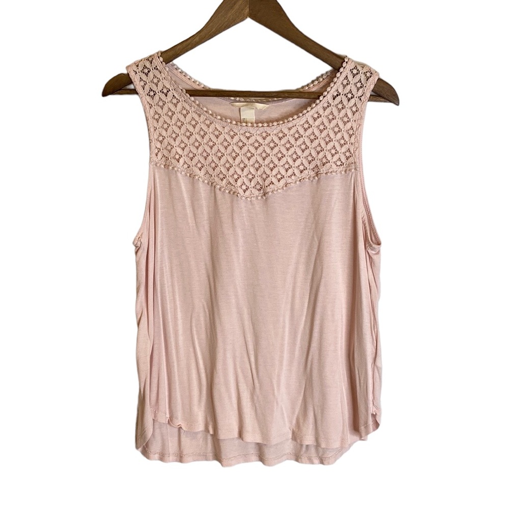 H&M Pink Lattice Tank Top